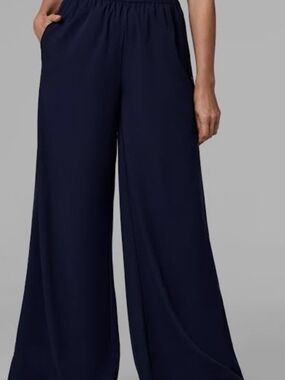 Tahari Classic Navy Blue Wide-Leg Women's Pants